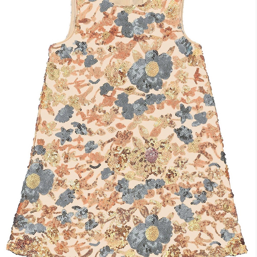 Floral Sequin Kids Formal Dress
